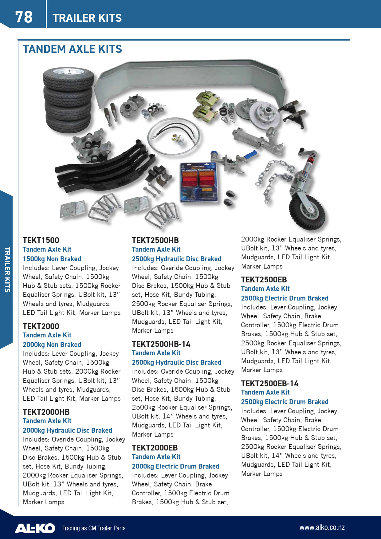TANDEM AXLE KITS CM Trailer Parts New Zealand Trailer Parts & Accessories Trailer Lights